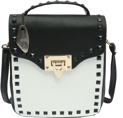 

Pepgirls Women Casual Black Leatherette Sling Bag