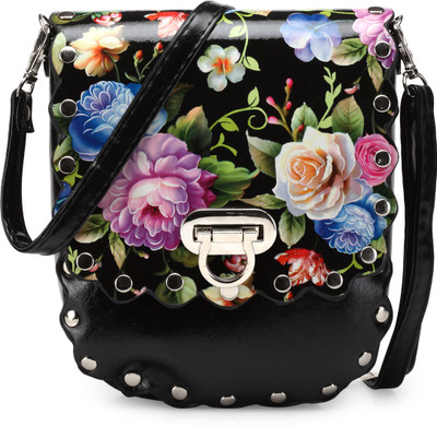 

Bags Craze Women Evening/Party Black PU Sling Bag