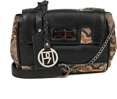 

Phive Rivers Women Evening/Party Black Genuine Leather Sling Bag