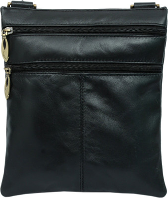 

Rambler Girls Casual Black Genuine Leather Sling Bag