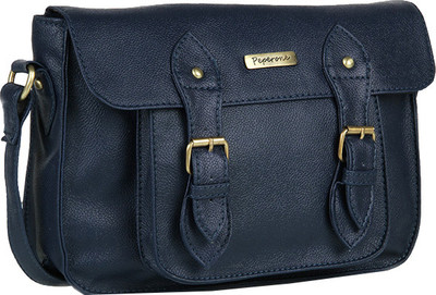 

Peperone Women Casual Blue PU, Cotton Sling Bag