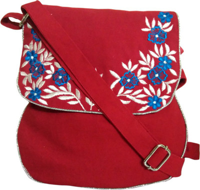 

Fly Angels Women Casual Red Canvas Sling Bag