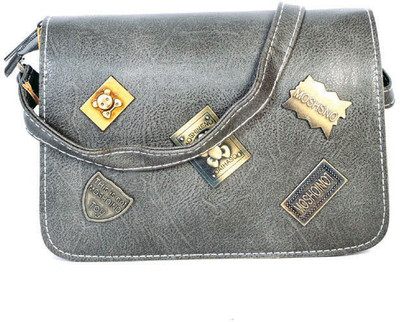 

Frosty Fashion Women Casual Grey PU Sling Bag