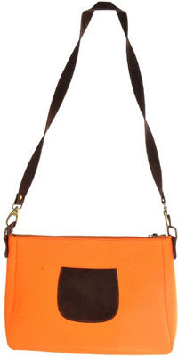 

Mankha Women Evening/Party Orange Canvas Sling Bag