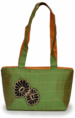 

Neha's Women Casual Green Silk Sling Bag
