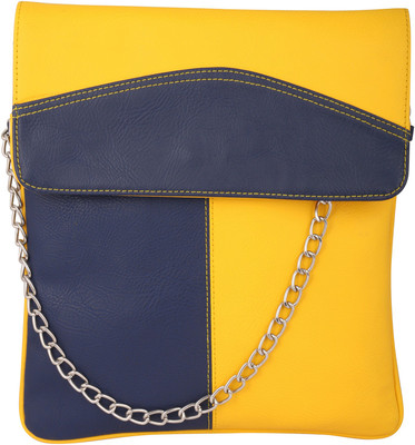 

Spice Art Girls Casual Yellow, Blue Leatherette Sling Bag, Blue;yellow