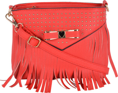 

Kleio Women Evening/Party Red PU Sling Bag