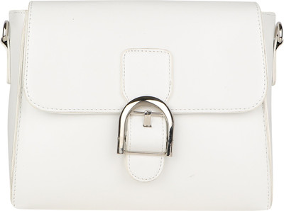 

Lino Perros Women Casual White Leatherette Sling Bag