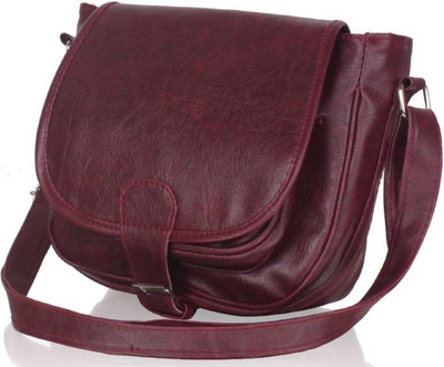 

Scarlett Women Casual Maroon PU Sling Bag