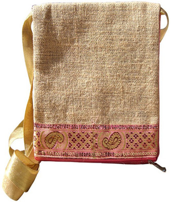 

Nafees Girls Casual Beige Jute Sling Bag