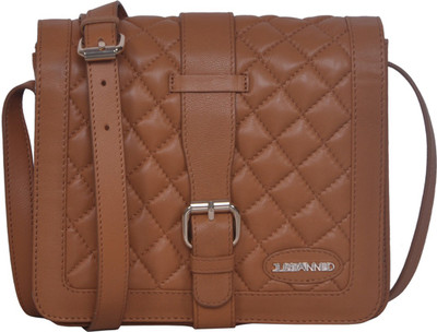 

Justanned Women Casual Tan Genuine Leather Sling Bag