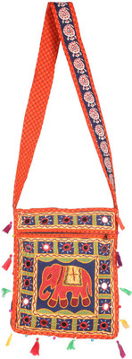 

Rajrang Women Casual Orange Cotton Sling Bag