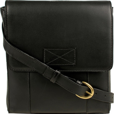 

Hidesign Men Formal Black Genuine Leather Sling Bag