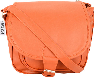 Emblazon Women Casual Orange PU Sling Bag
