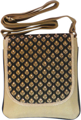 

Bhamini Women Black Brocade Sling Bag