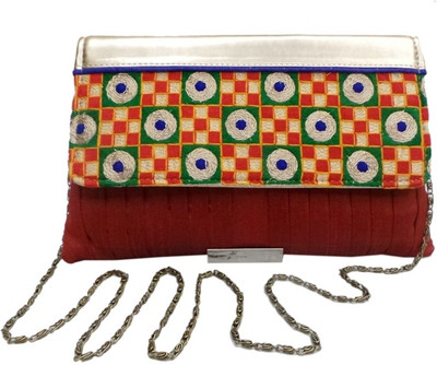 

Bhamini Women Evening/Party Multicolor Silk Sling Bag