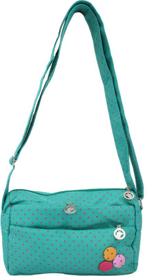 Super Drool Women Casual Green PU Sling Bag