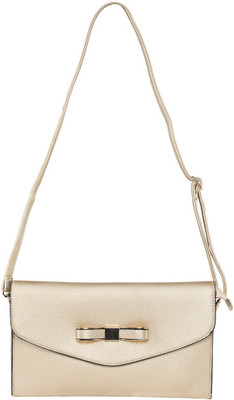 

Heels & Handles Women Evening/Party Beige Genuine Leather Sling Bag