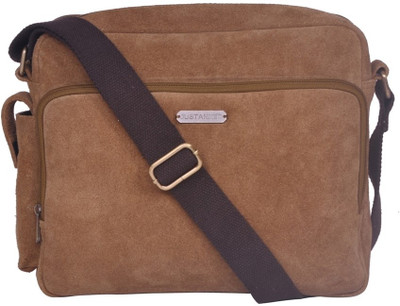 

Justanned Men Casual Tan Genuine Leather Sling Bag