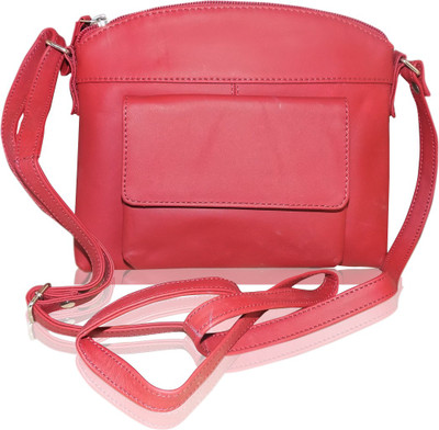 

Style 98 Girls Casual Red Genuine Leather Sling Bag