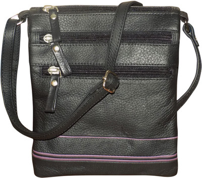 

Style 98 Style 98 Black and Purple Premium Quality Leather Sling Bag For Men and Women Sling Bag(Black:Purple, 5 inch)