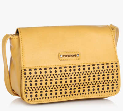 

Peperone Women Casual Yellow PU Sling Bag