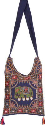 

Rajrang Women Casual Blue Cotton Sling Bag