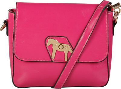 

Satchel Women Casual Pink PU Sling Bag