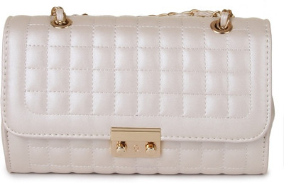 

Kleio Women Evening/Party Beige PU Sling Bag