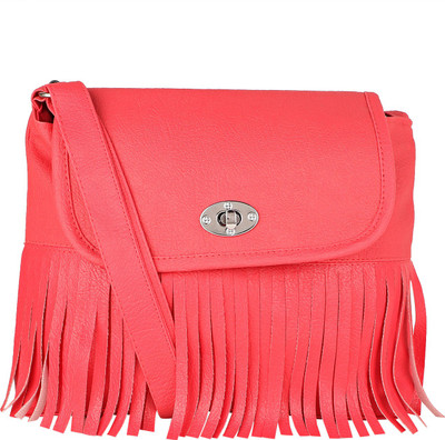 

Ritupal Collection Women Casual Pink PU Sling Bag