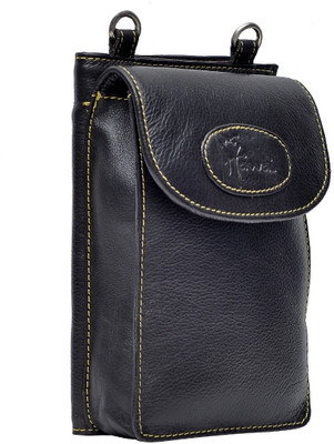 

Hawai Men & Women Casual Black Genuine Leather Sling Bag
