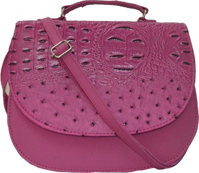 

Kreative Bags Women Casual Pink PU Sling Bag