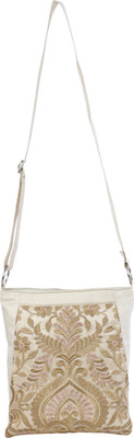 

Voaka Girls Casual Beige Silk Sling Bag