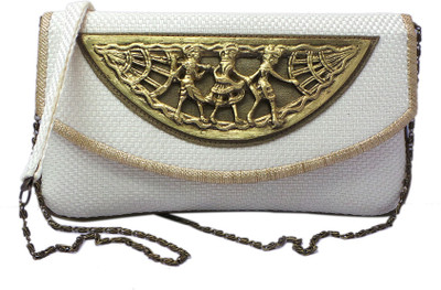 

Bhamini Women Casual White Cotton Sling Bag