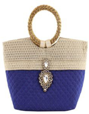 

Sunbeams Women Casual Blue Silk Hand-held Bag