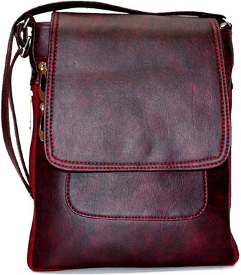 

Sr Sales Girls Casual Maroon PU Sling Bag