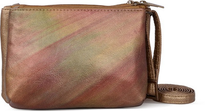 

Baggit Women Casual Gold Rexine Sling Bag