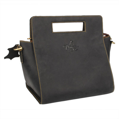 

pingooz Women Casual Black Genuine Leather Tote
