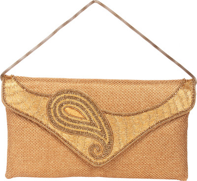 

Reedra Women Casual Gold Jute Sling Bag