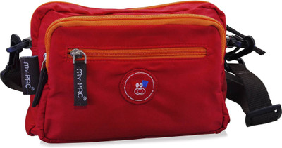 My Pac Db Men Casual Red Polyester Sling Bag