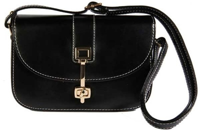 

Young & Forever Women Casual Black PU Sling Bag