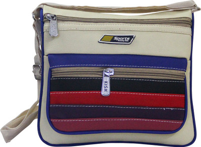 

Moladz Girls Casual Beige PU Sling Bag