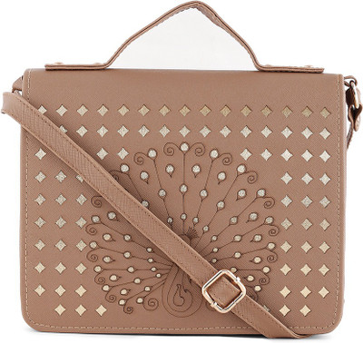 

Do Bhai Women Evening/Party Tan Leatherette Sling Bag
