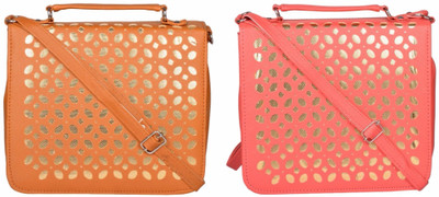 

Cuddle Women Casual Brown, Pink PU Sling Bag