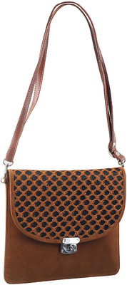 

Metro Girls Casual Brown Genuine Leather Sling Bag