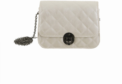 

Peaubella Girls Casual White PU Sling Bag