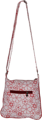 

Bag Factory Women Casual White Canvas Sling Bag