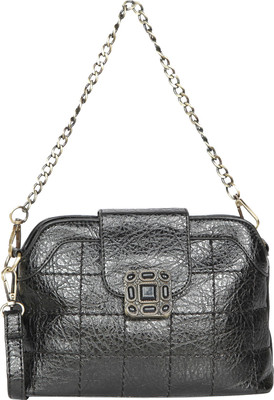 

Bagkok Women Evening/Party Black PU Sling Bag