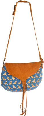 

Mankha Women Evening/Party Blue Canvas Sling Bag