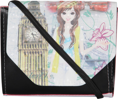 

FabSeasons Girls Casual Black PU Sling Bag